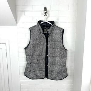 Banana Republic Herringbone Print Snap Puffer Vest Size L